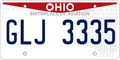 OH license plate GLJ3335