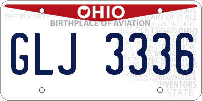 OH license plate GLJ3336