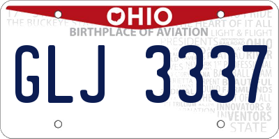 OH license plate GLJ3337