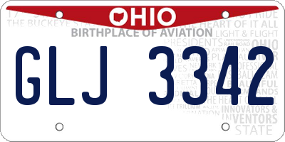OH license plate GLJ3342