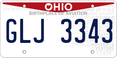 OH license plate GLJ3343