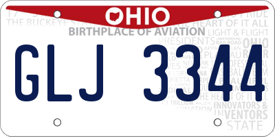 OH license plate GLJ3344