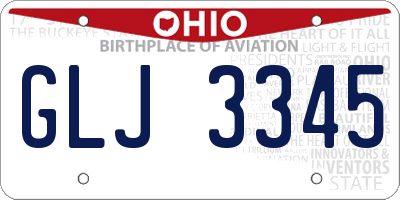 OH license plate GLJ3345