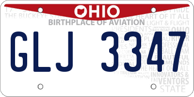 OH license plate GLJ3347