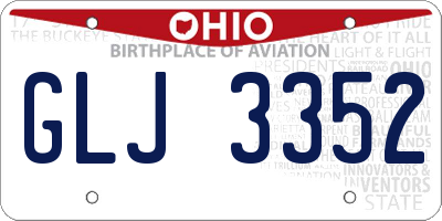 OH license plate GLJ3352