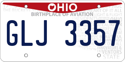 OH license plate GLJ3357