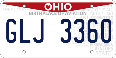 OH license plate GLJ3360