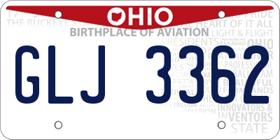 OH license plate GLJ3362