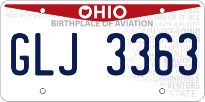 OH license plate GLJ3363