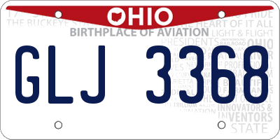 OH license plate GLJ3368