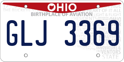 OH license plate GLJ3369