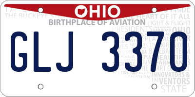 OH license plate GLJ3370