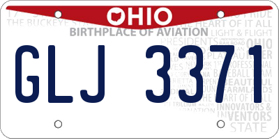 OH license plate GLJ3371
