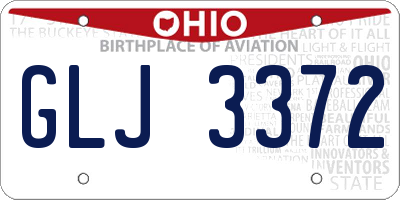 OH license plate GLJ3372