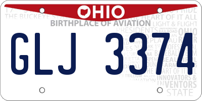 OH license plate GLJ3374