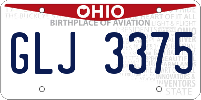OH license plate GLJ3375