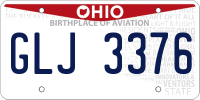 OH license plate GLJ3376