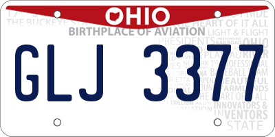 OH license plate GLJ3377
