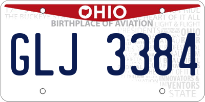 OH license plate GLJ3384