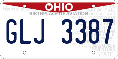 OH license plate GLJ3387