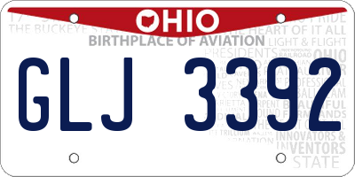 OH license plate GLJ3392