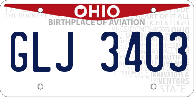 OH license plate GLJ3403