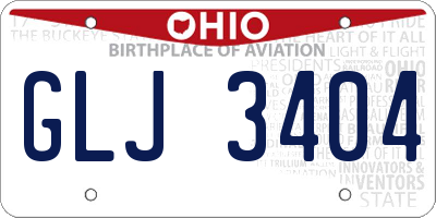 OH license plate GLJ3404