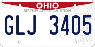 OH license plate GLJ3405