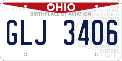 OH license plate GLJ3406