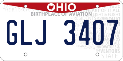 OH license plate GLJ3407