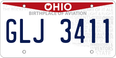 OH license plate GLJ3411