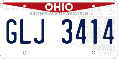 OH license plate GLJ3414
