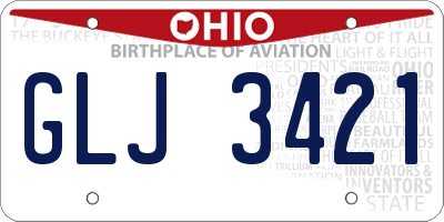 OH license plate GLJ3421