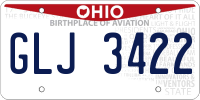 OH license plate GLJ3422