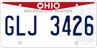 OH license plate GLJ3426