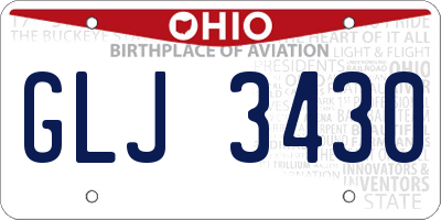 OH license plate GLJ3430