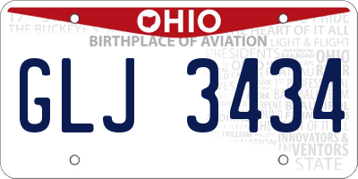 OH license plate GLJ3434