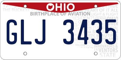 OH license plate GLJ3435
