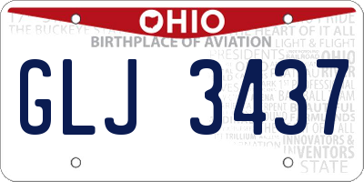 OH license plate GLJ3437