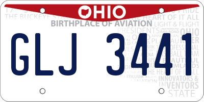 OH license plate GLJ3441