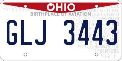 OH license plate GLJ3443