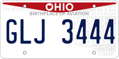 OH license plate GLJ3444