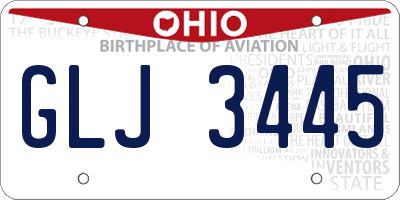 OH license plate GLJ3445