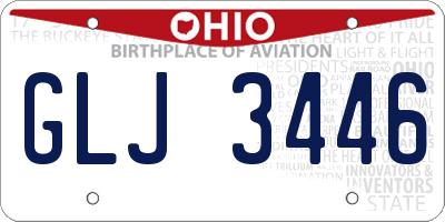 OH license plate GLJ3446