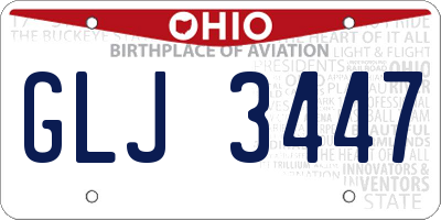 OH license plate GLJ3447