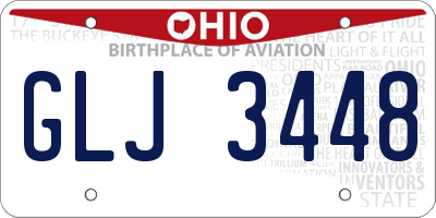 OH license plate GLJ3448