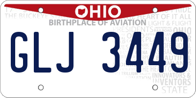 OH license plate GLJ3449
