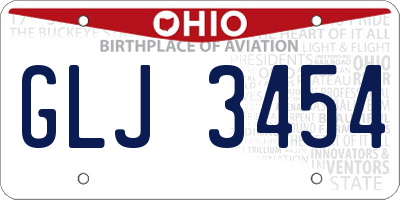 OH license plate GLJ3454