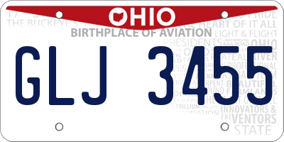 OH license plate GLJ3455