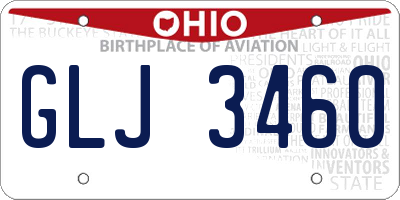 OH license plate GLJ3460